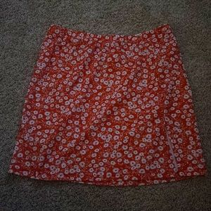 shein orange and white flower skirt - size small